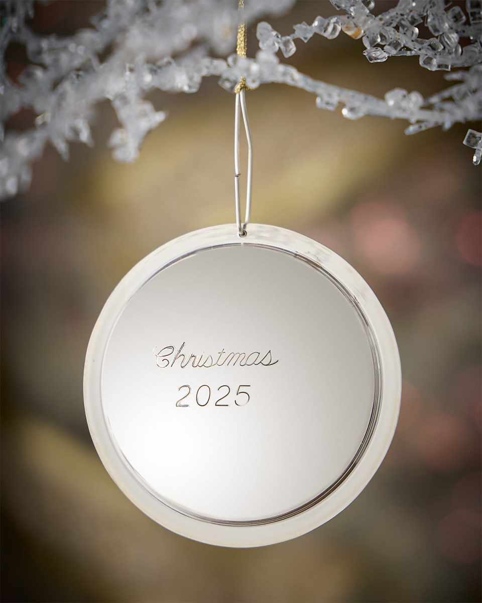 Sterling Silver Christmas 2025 Ball Ornament